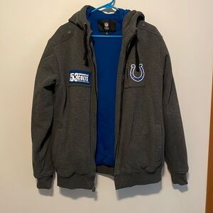 Men’s medium colts thick zip up sweatshirt.